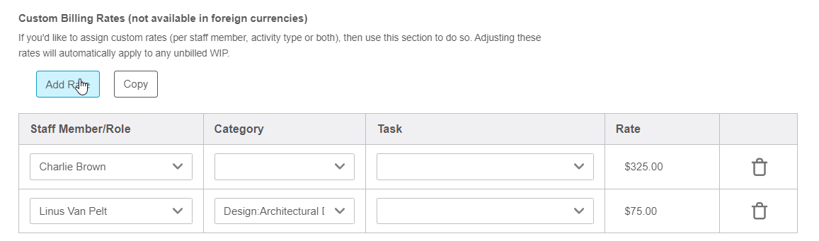 Setting Up Bill Rate For Individual Burden Codes