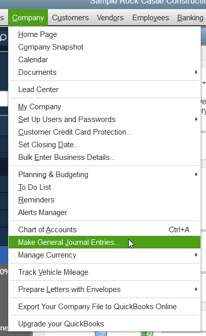 Manually Adding General Journal Entries in QuickBooks – BigTime 